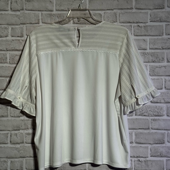 Karl Lagerfeld, short sleeve, crochet and ruffle blouse - Picture 8 of 10